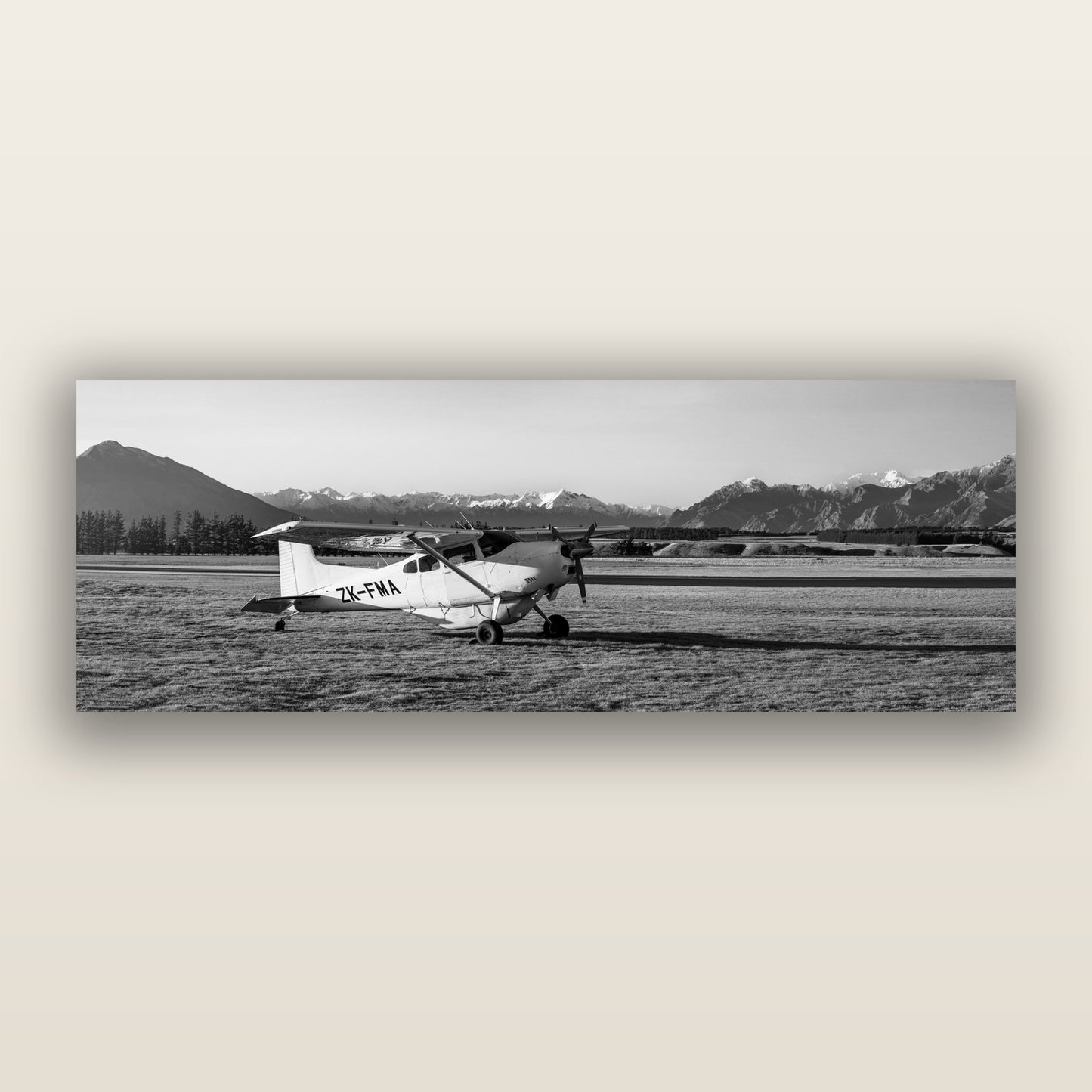 Adventure's Prelude, Sunset at Mount Aspiring, black and white frameless acrylic glass print. New Zealand fine art photography by Stephen Milner.