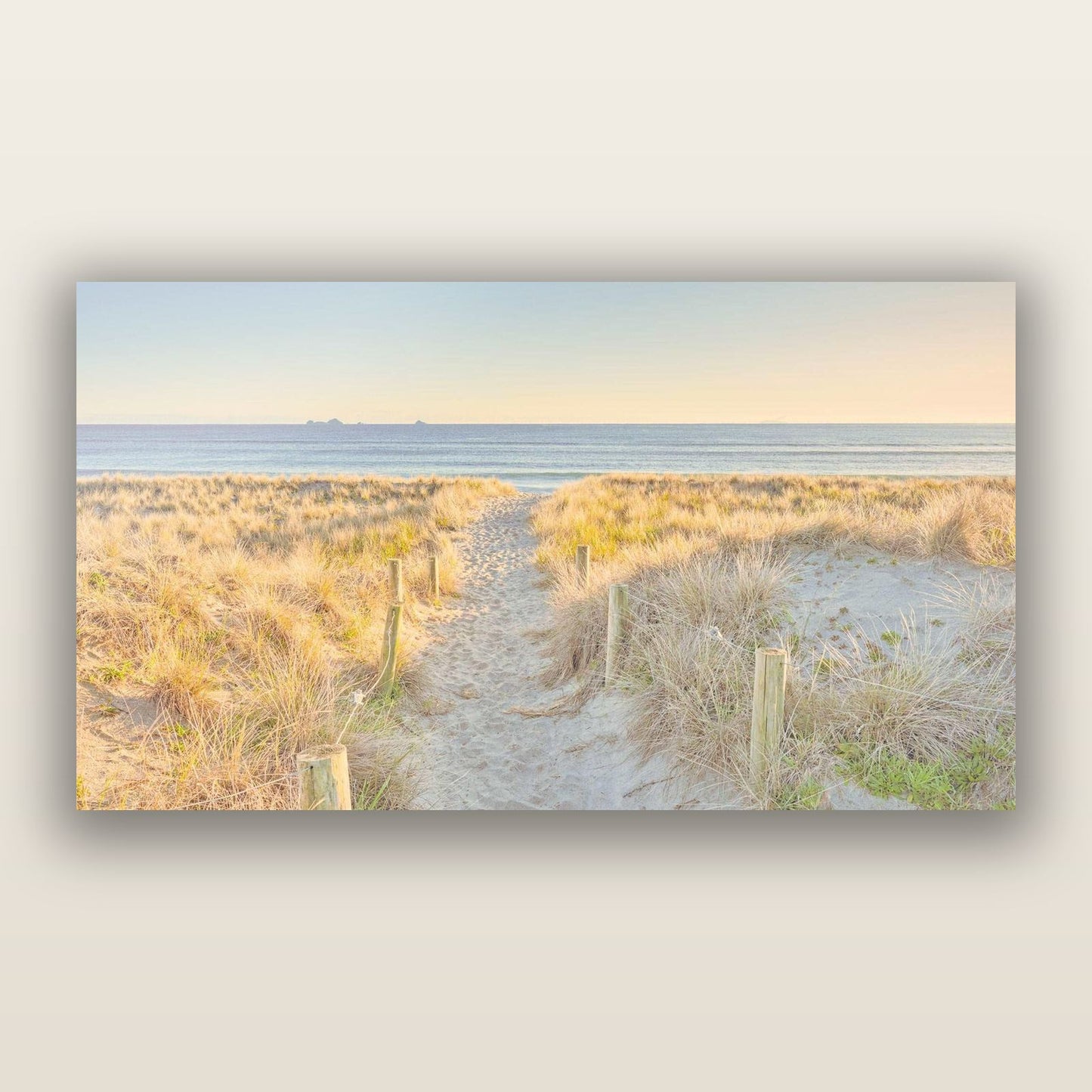 Golden Passage, Whakatāne — frameless acrylic glass print. New Zealand fine art landscape photography by Stephen Milner.