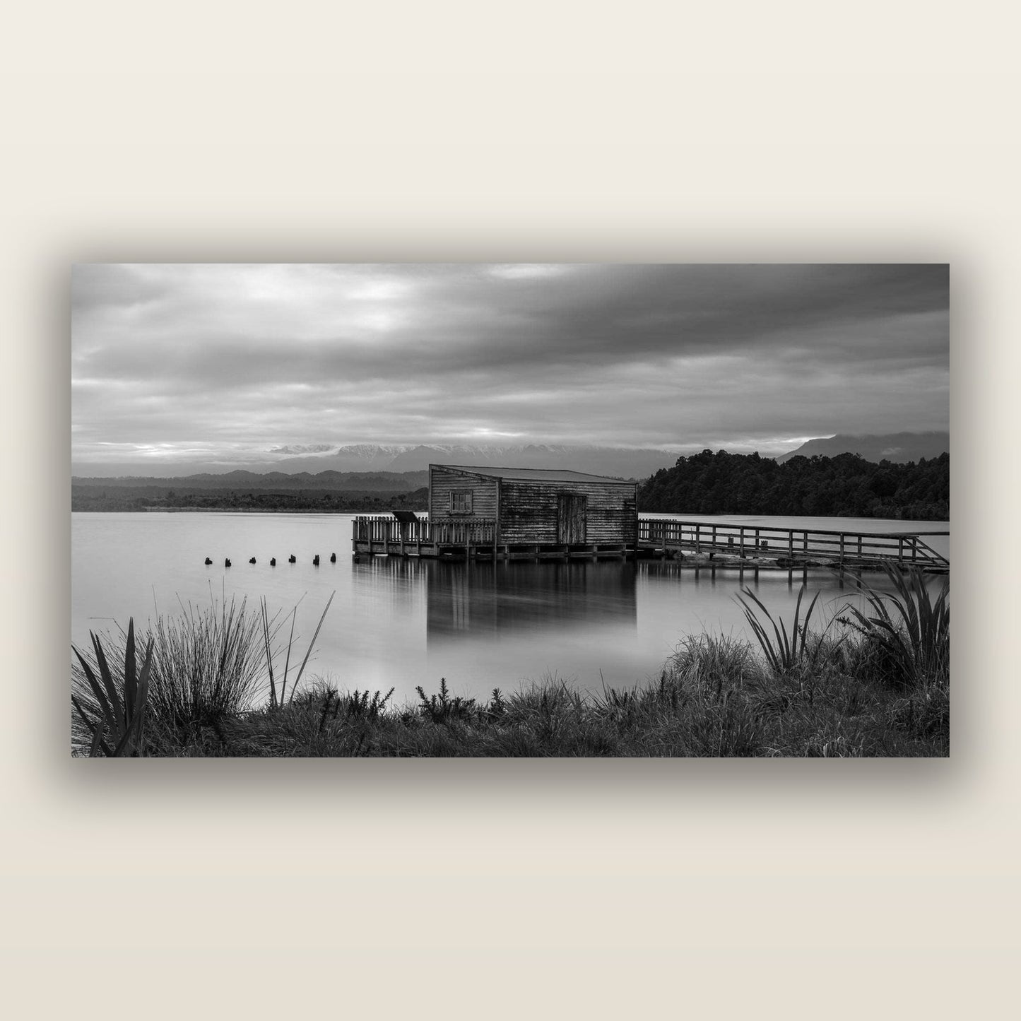 Guardian of the Lagoon, Ōkārito's Tranquil Embrace — frameless acrylic glass print. New Zealand fine art landscape photography by Stephen Milner.