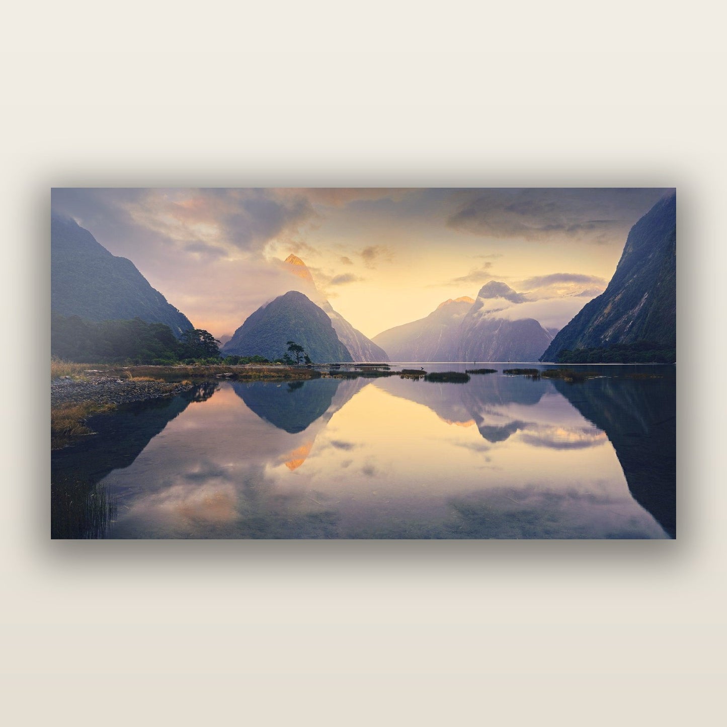 Mitre Peak, Milford Sound — frameless acrylic glass print. New Zealand fine art landscape photography by Stephen Milner.