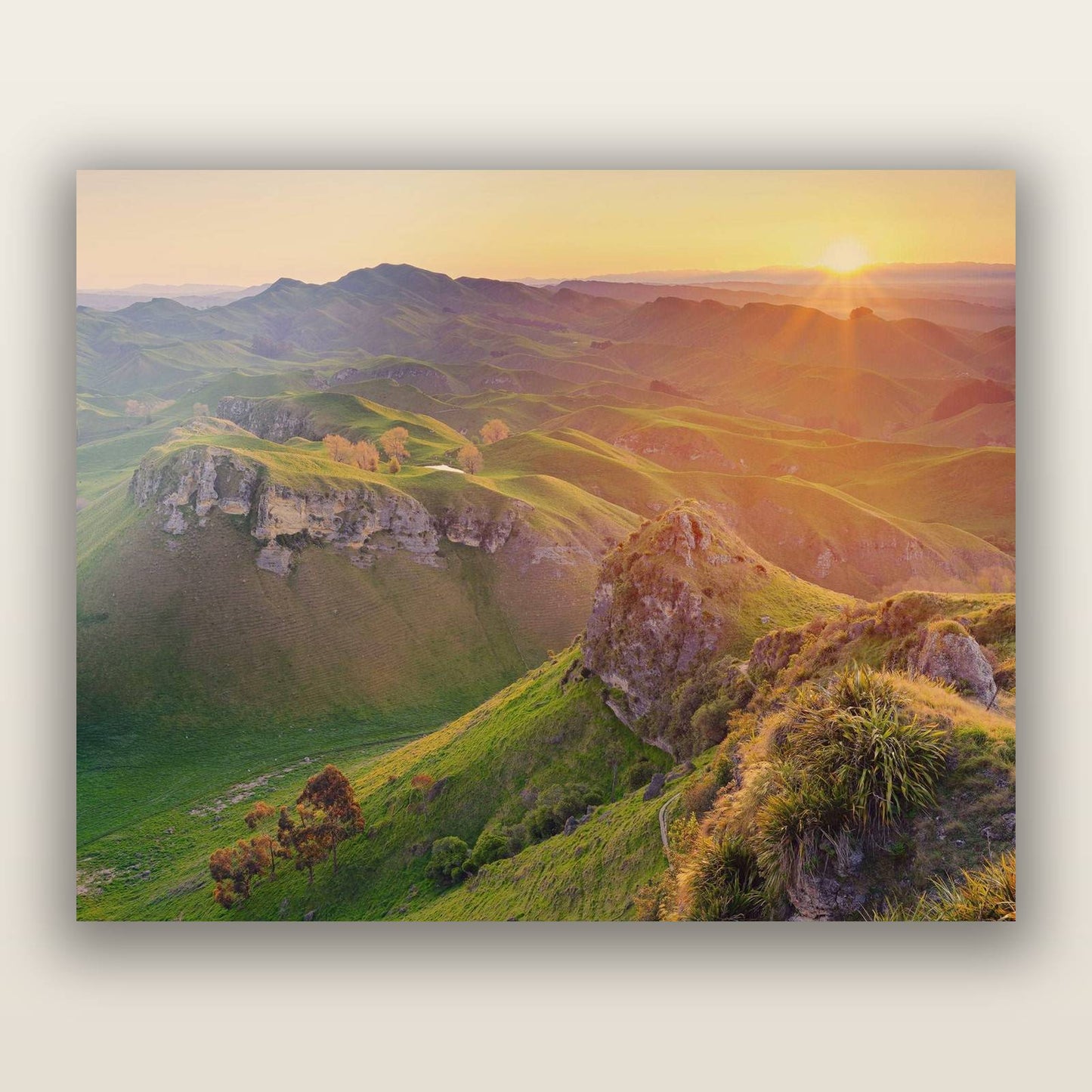 Te Mata Peak, Hawke's Bay — frameless acrylic glass print. New Zealand fine art landscape photography by Stephen Milner.