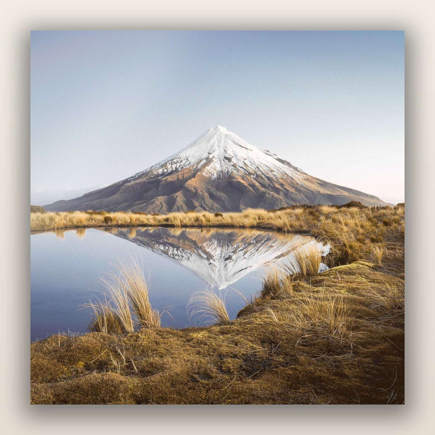 To a Point, Mount Taranaki — frameless acrylic glass print. New Zealand fine art landscape photography by Stephen Milner.