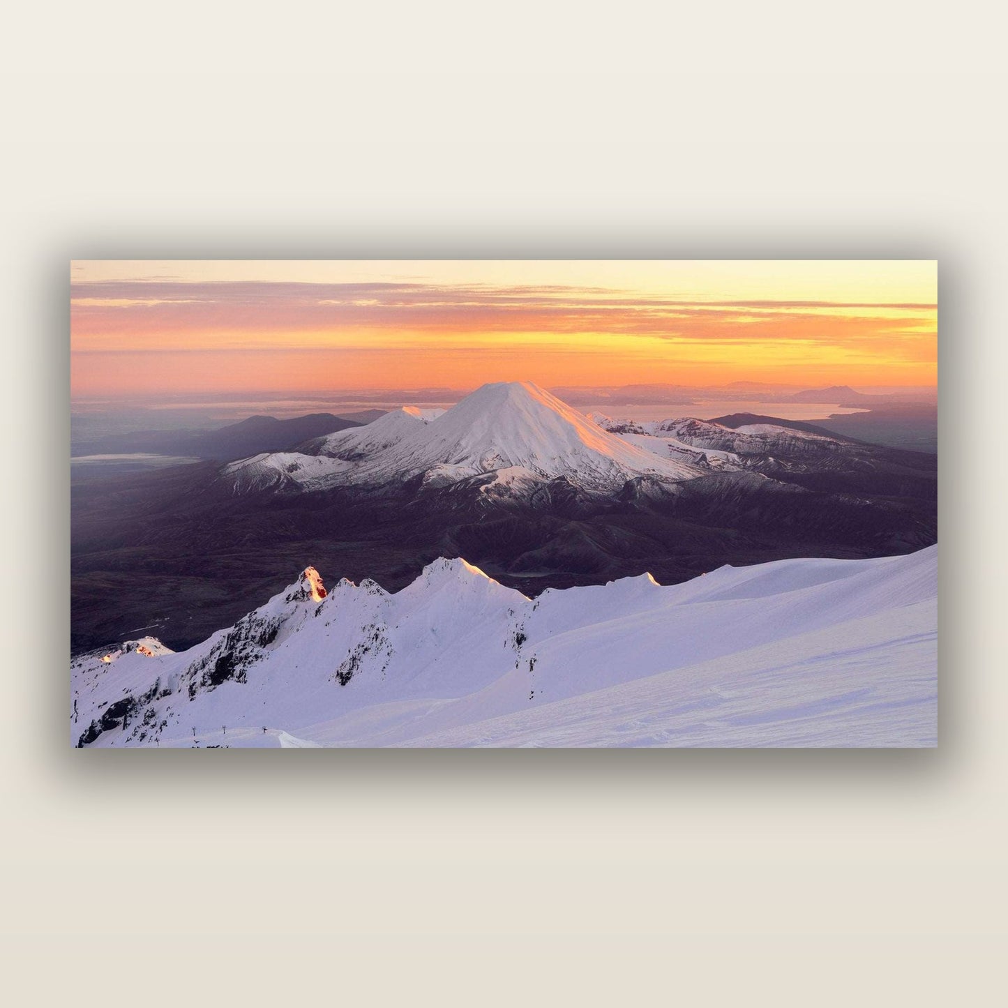 Volcanic Light, Mount Ngauruhoe — frameless acrylic glass print. New Zealand fine art landscape photography by Stephen Milner.