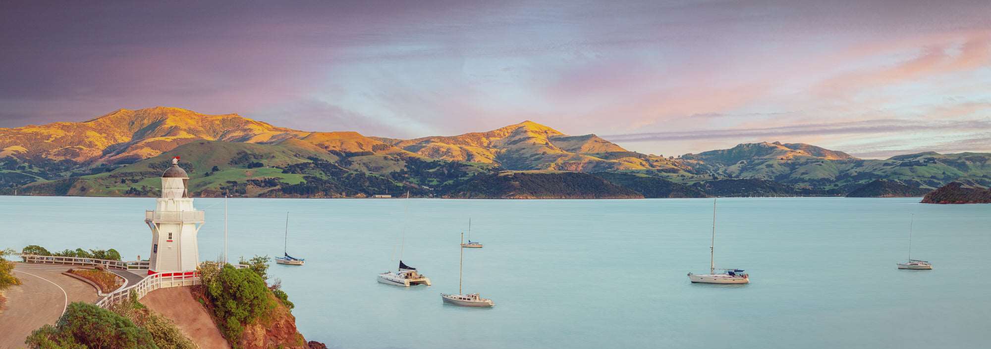 Akaroa's Lighthouse Embrace at Dawn - by Award Winning New Zealand Landscape Photographer Stephen Milner