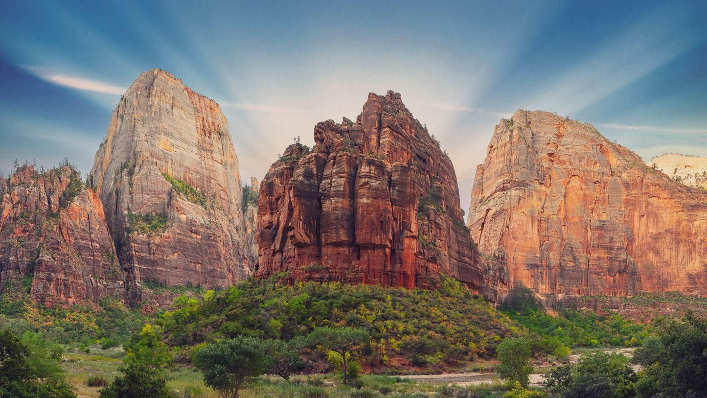 Angelic Sunrise Over Angels Landing: Zion's Majestic Embrace - Stephen Milner