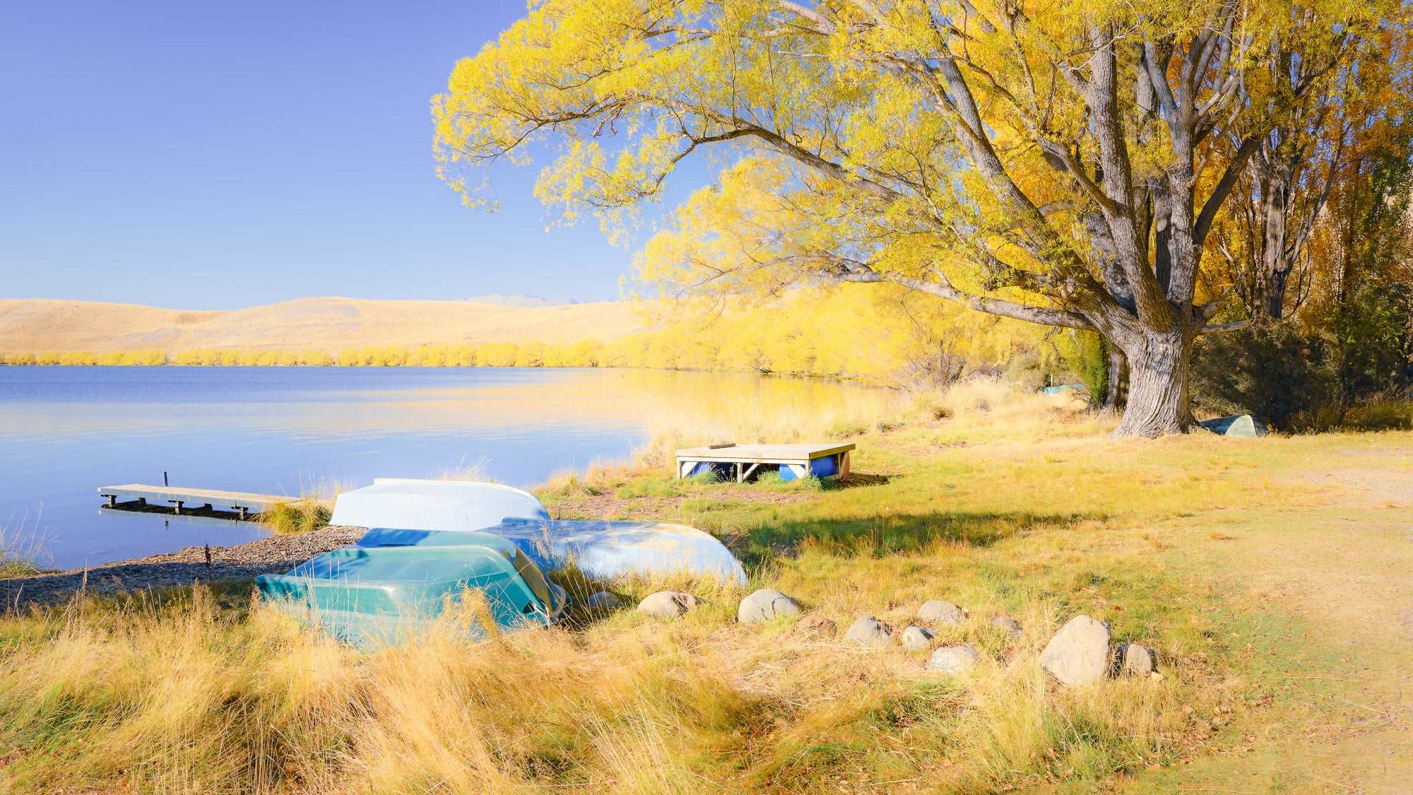 Autumn on the Lake - Lake Alexandrina - by Award Winning New Zealand Landscape Photographer Stephen Milner