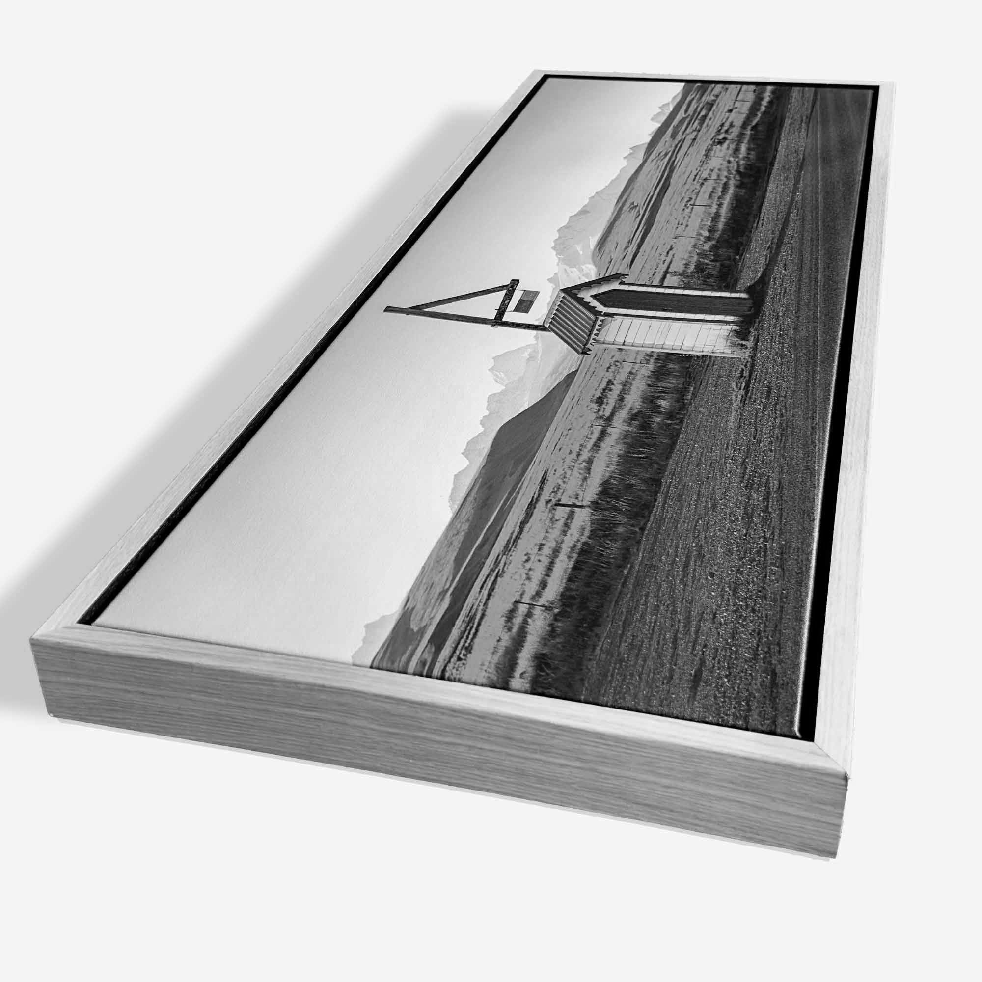 Framed metallic canvas artwork in black and white by New Zealand fine art landscape photographer Stephen Milner.