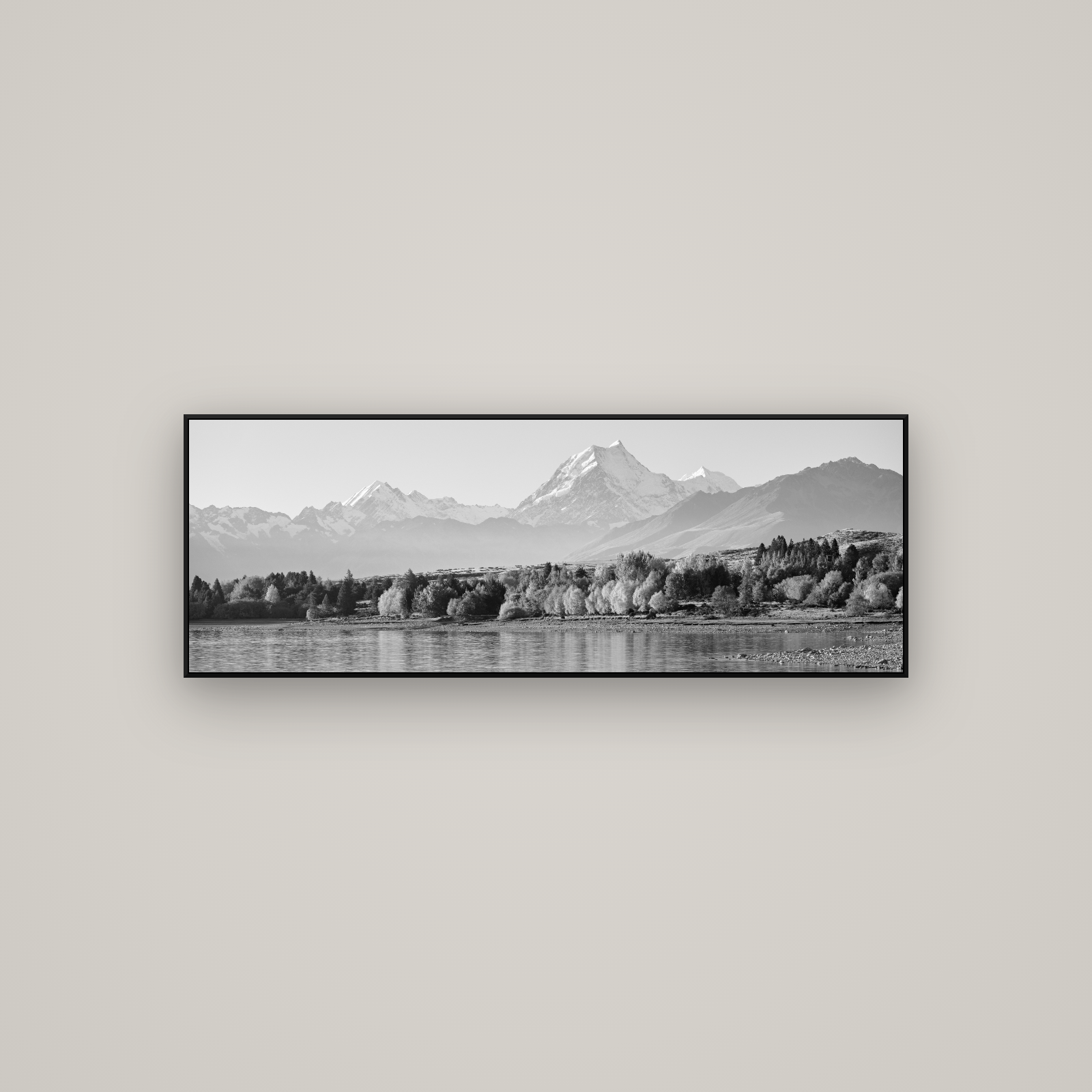 Above the Treeline, Mount Cook — ArtBox Black, 113×40 cm. New Zealand fine art wall art by Stephen Milner.