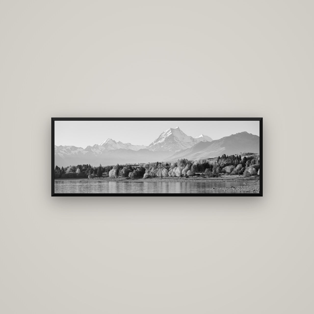 Above the Treeline, Mount Cook — Basel Black, 113×40 cm. New Zealand fine art wall art by Stephen Milner.