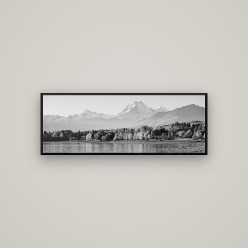Above the Treeline, Mount Cook — Basel Black, 113×40 cm. New Zealand fine art wall art by Stephen Milner.