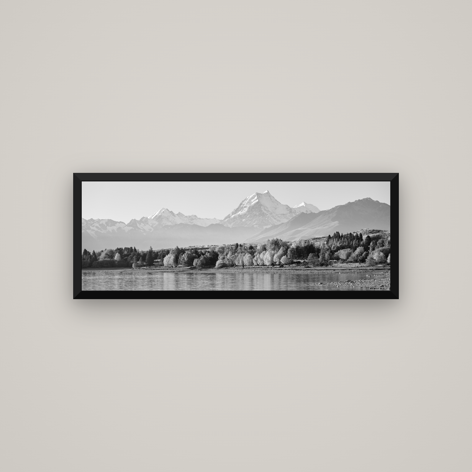 Above the Treeline, Mount Cook — Basel Black, 113×40 cm. New Zealand fine art wall art by Stephen Milner.