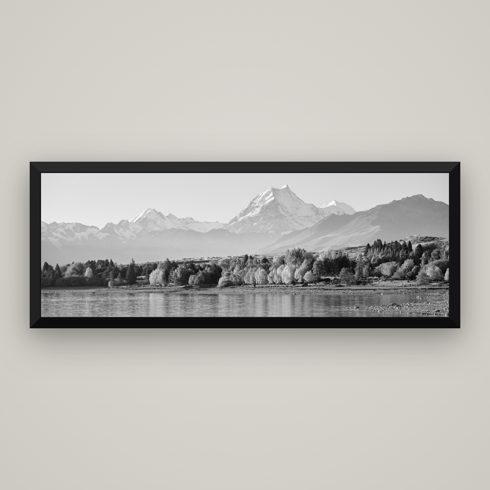 Above the Treeline, Mount Cook — Basel Black, 170×60 cm. New Zealand fine art wall art by Stephen Milner.