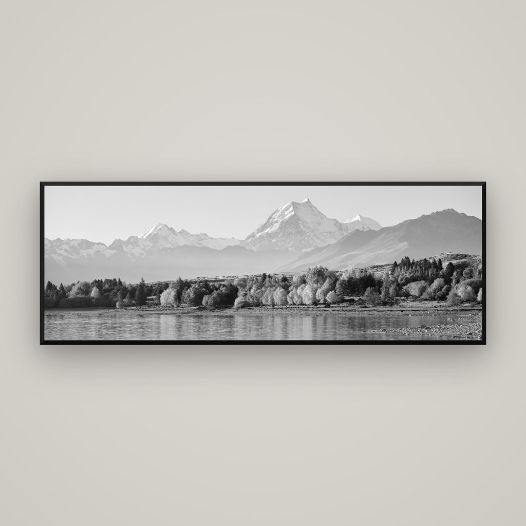 Above the Treeline, Mount Cook — Basel Black Matte, 170×60 cm. New Zealand fine art wall art by Stephen Milner.