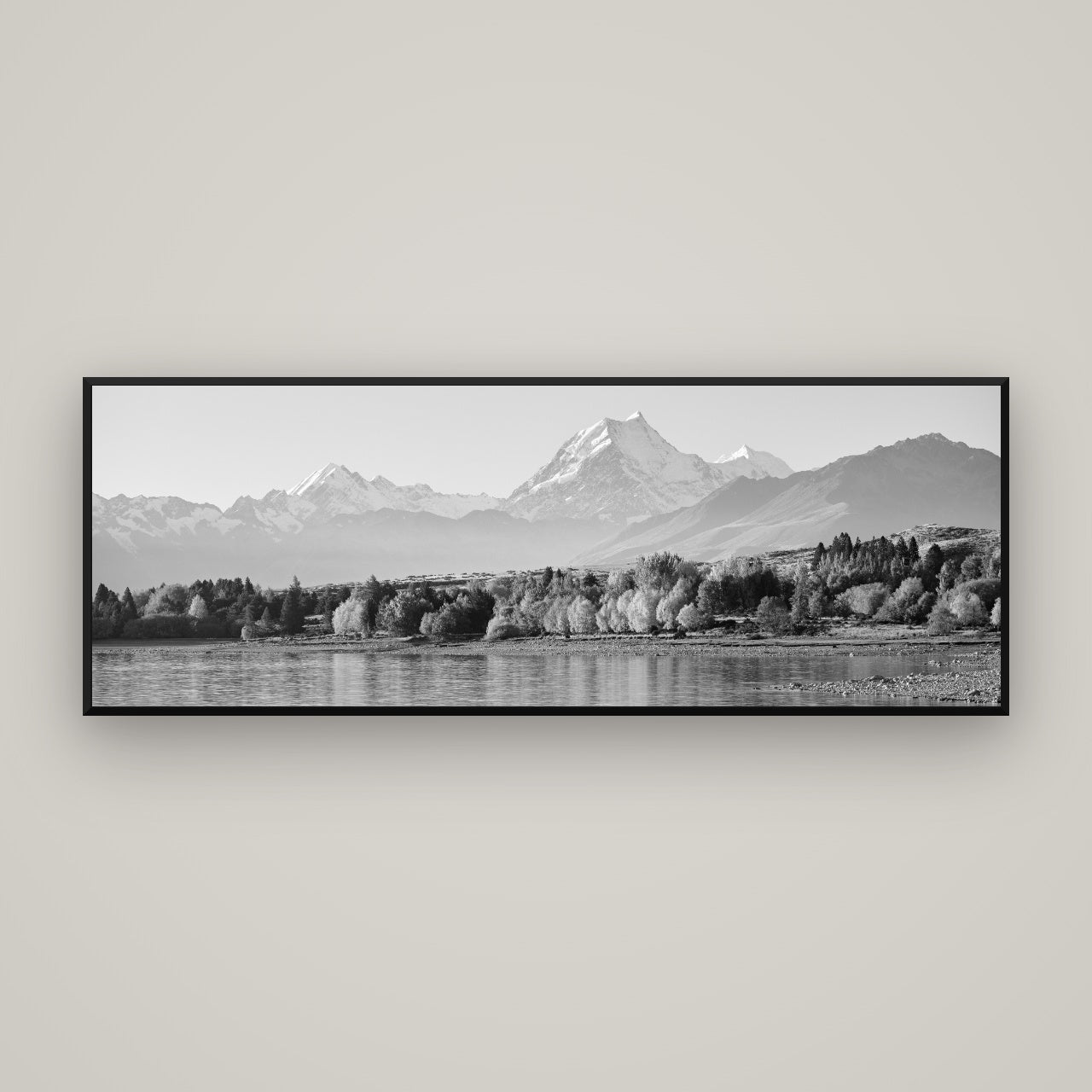 Above the Treeline, Mount Cook — Basel Black, 170×60 cm. New Zealand fine art wall art by Stephen Milner.