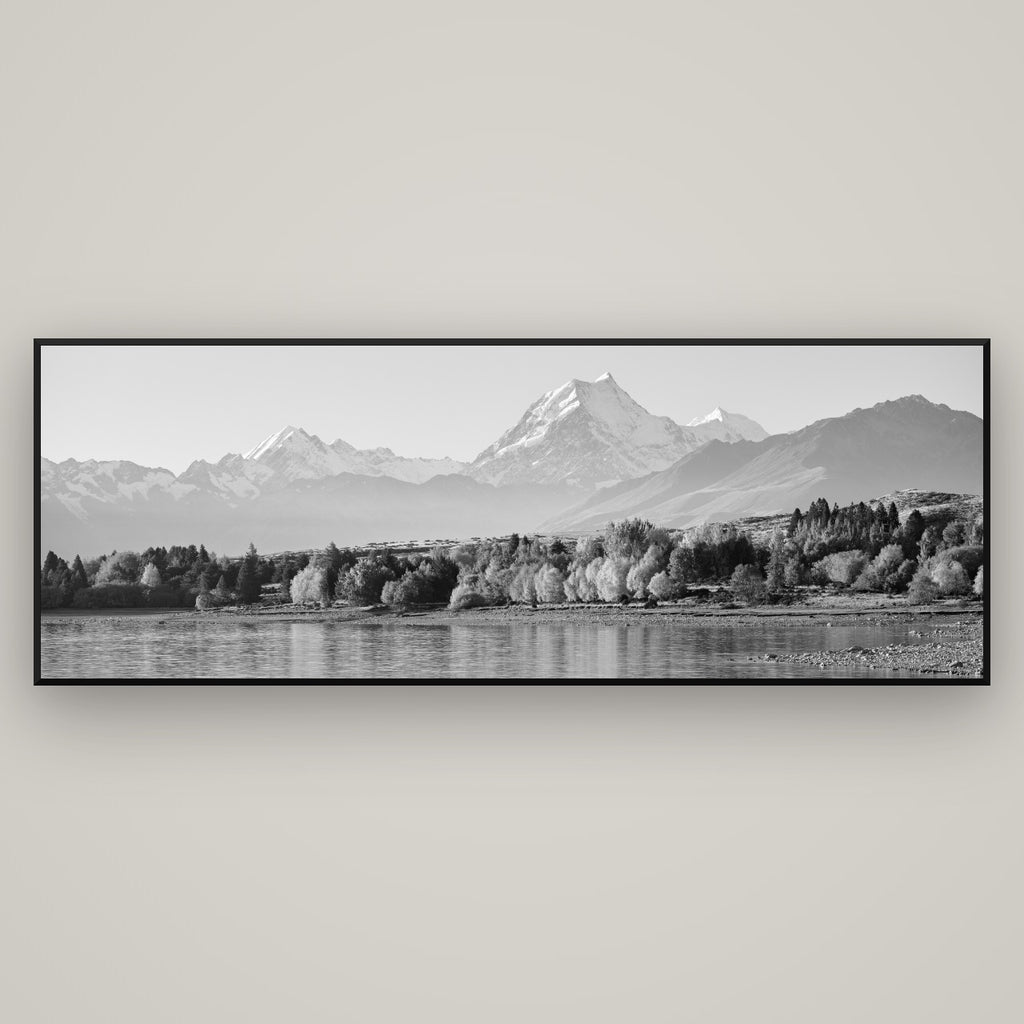 Above the Treeline, Mount Cook — Basel Black Matte, 198×70 cm. New Zealand fine art wall art by Stephen Milner.