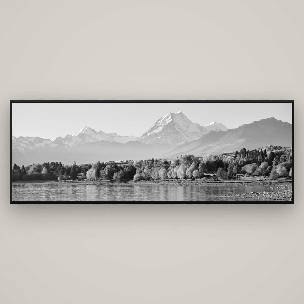 Above the Treeline, Mount Cook — Basel Black, 198×70 cm. New Zealand fine art wall art by Stephen Milner.