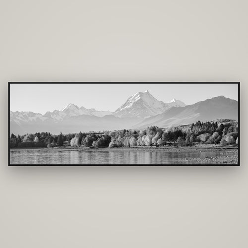 Above the Treeline, Mount Cook — Basel Black, 198×70 cm. New Zealand fine art wall art by Stephen Milner.