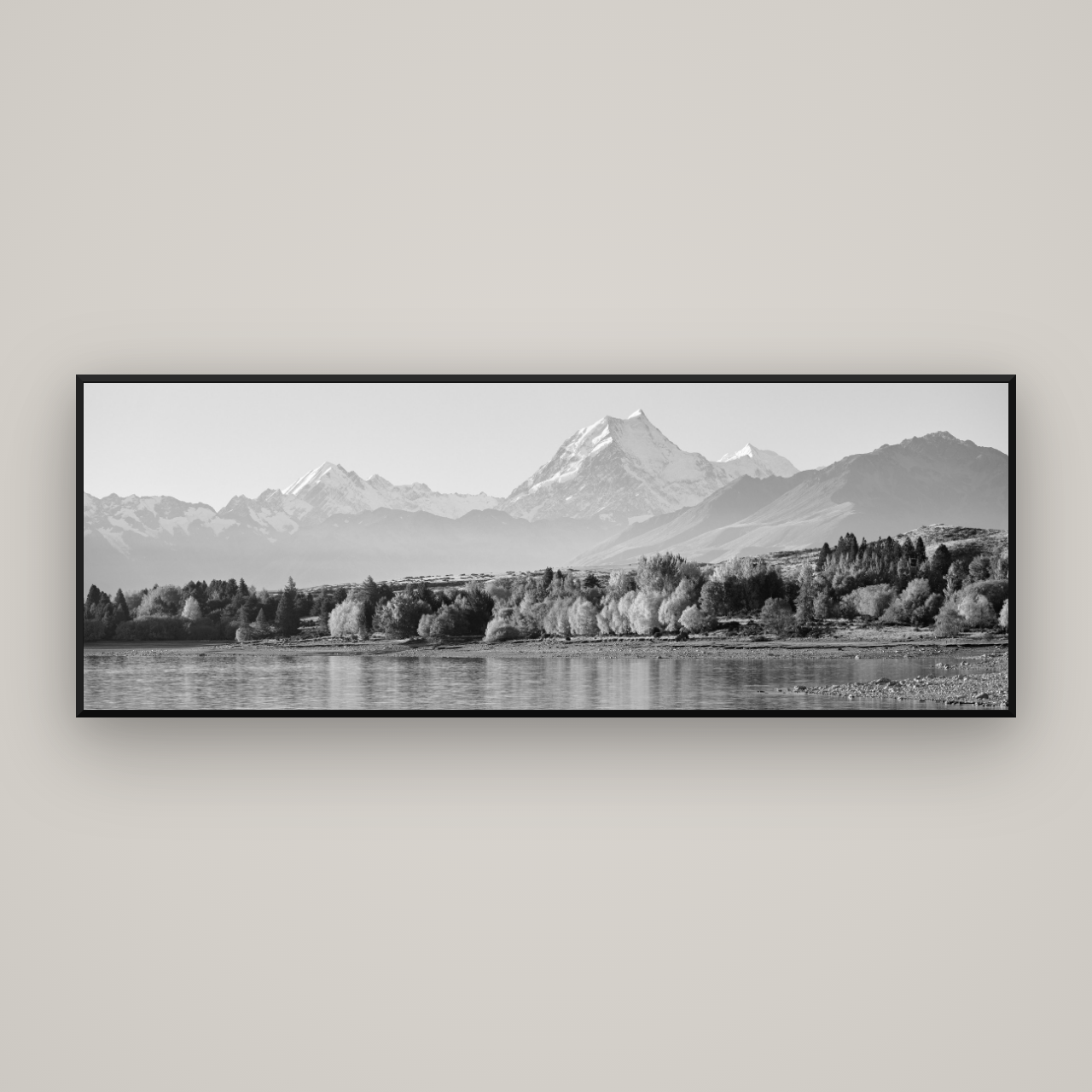 Above the Treeline, Mount Cook — Basel Black Matte, 198×70 cm. New Zealand fine art wall art by Stephen Milner.
