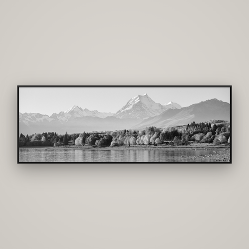 Above the Treeline, Mount Cook — Basel Black Matte, 198×70 cm. New Zealand fine art wall art by Stephen Milner.