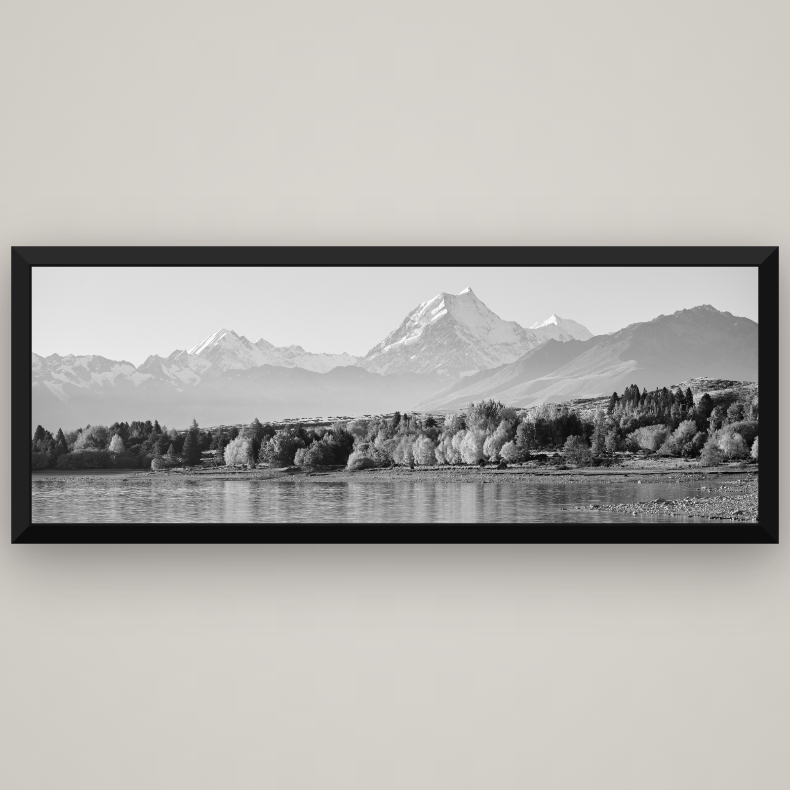 Above the Treeline, Mount Cook — Basel Black, 198×70 cm. New Zealand fine art wall art by Stephen Milner.