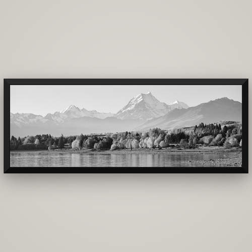 Above the Treeline, Mount Cook — Basel Black, 198×70 cm. New Zealand fine art wall art by Stephen Milner.