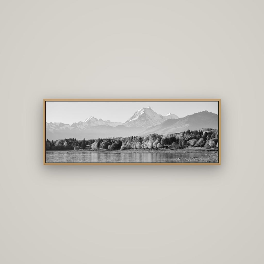 Above the Treeline, Mount Cook, Basel Natural Oak, 113×40 cm. New Zealand fine art wall art by Stephen Milner.