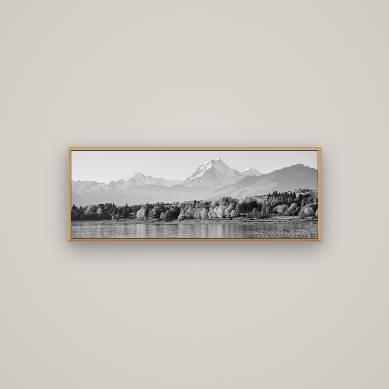 Above the Treeline, Mount Cook, Basel Natural Oak, 113×40 cm. New Zealand fine art wall art by Stephen Milner.