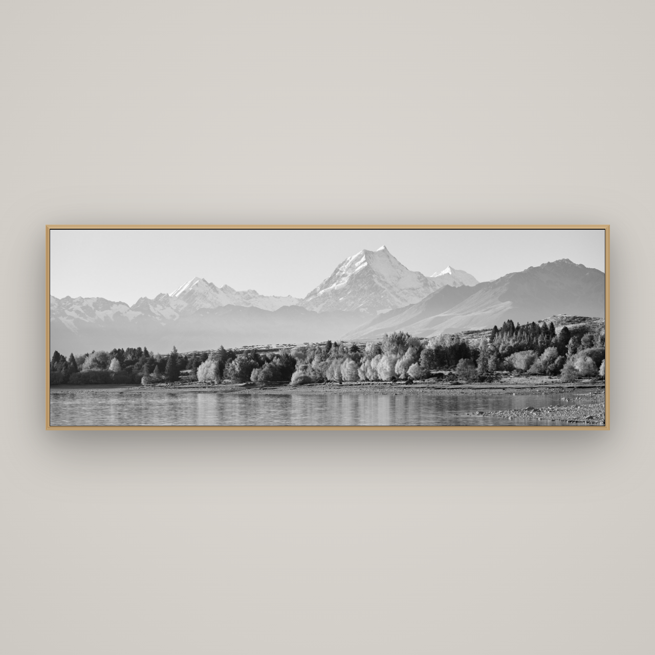 Above the Treeline, Mount Cook, Basel Natural Oak, 198×70 cm. New Zealand fine art wall art by Stephen Milner.