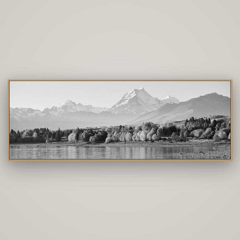 Above the Treeline, Mount Cook, Basel Natural Oak, 198×70 cm. New Zealand fine art wall art by Stephen Milner.