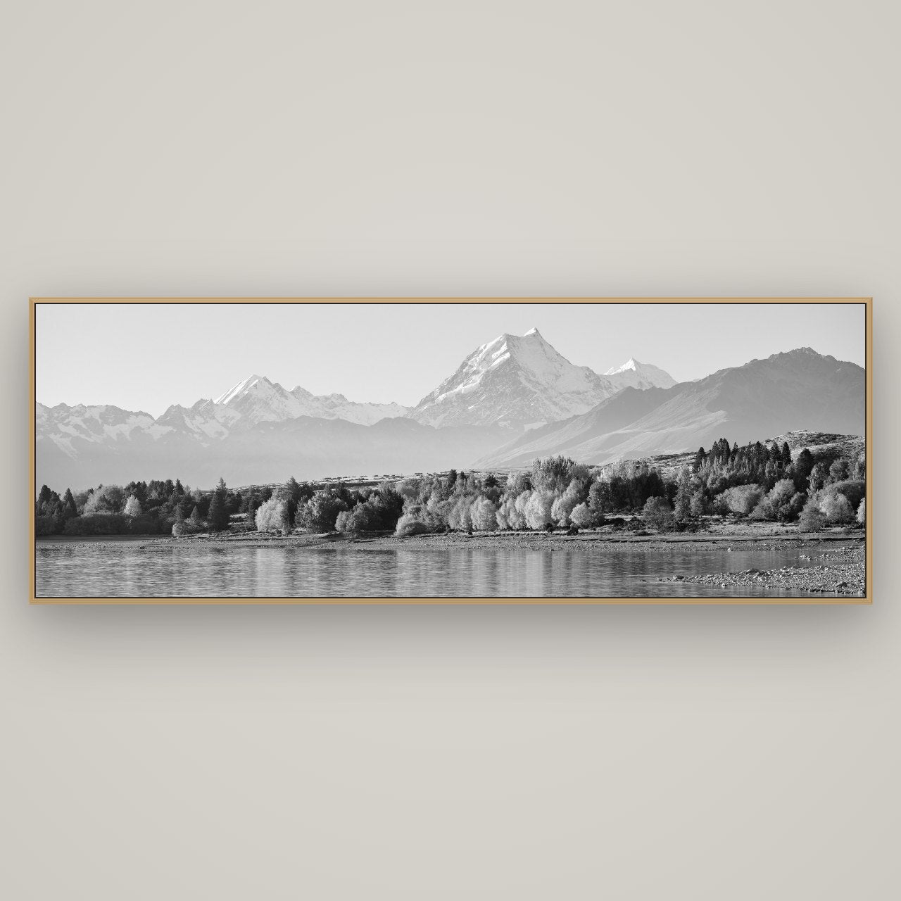 Above the Treeline, Mount Cook, Basel Natural Oak, 198×70 cm. New Zealand fine art wall art by Stephen Milner.