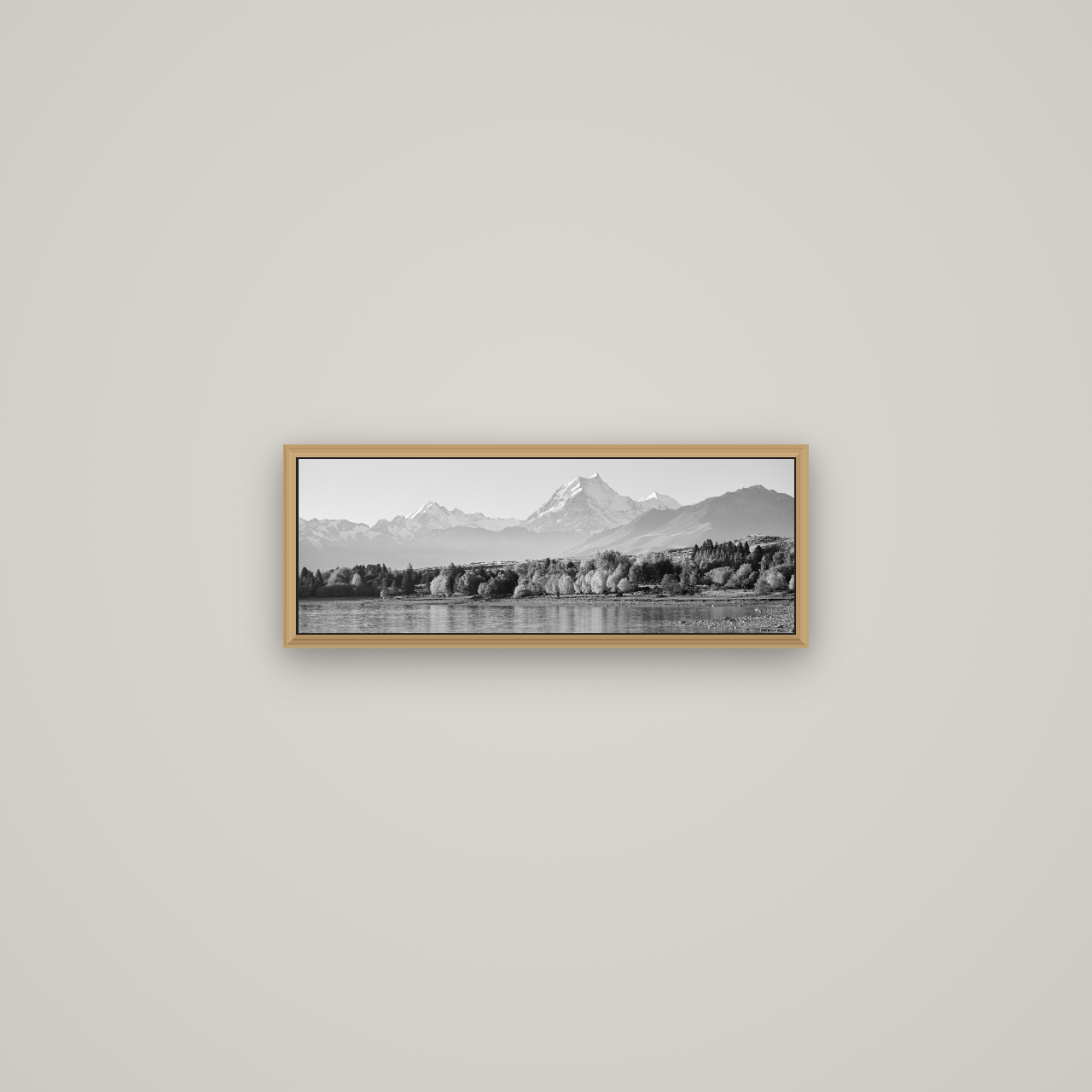 Above the Treeline, Mount Cook, Basel Natural Oak, 57×20 cm. New Zealand fine art wall art by Stephen Milner.