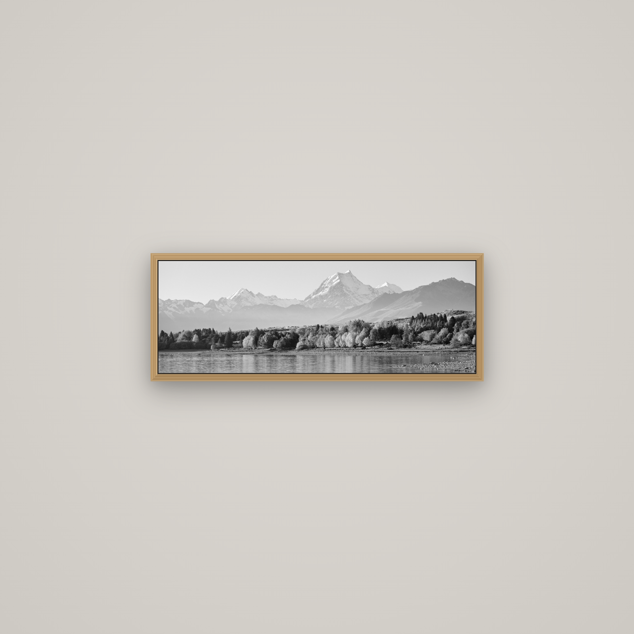 Above the Treeline, Mount Cook, Basel Natural Oak, 68×24 cm. New Zealand fine art wall art by Stephen Milner.