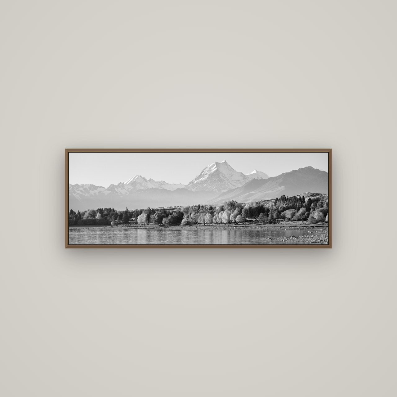 Above the Treeline, Mount Cook, Basel Walnut, 113×40 cm. New Zealand fine art wall art by Stephen Milner.