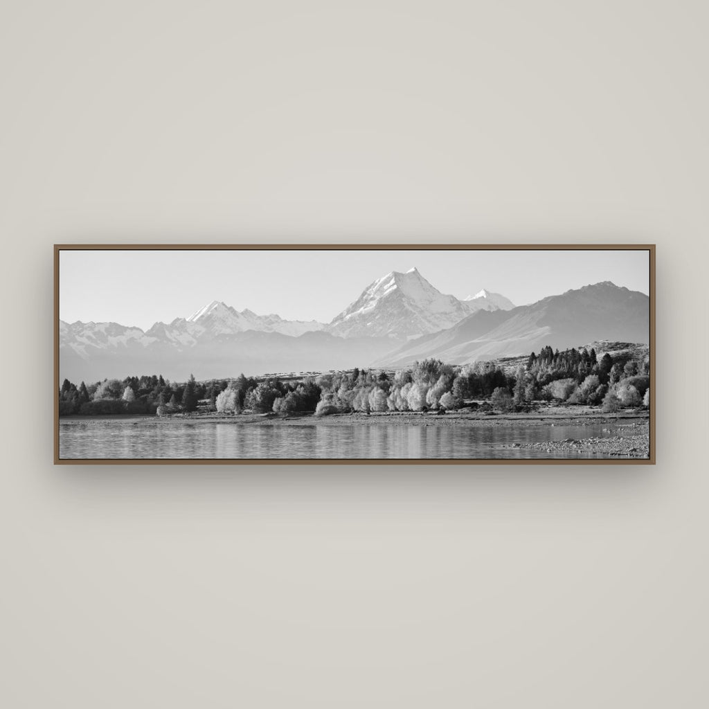 Above the Treeline, Mount Cook, Basel Walnut, 170×60 cm. New Zealand fine art wall art by Stephen Milner.