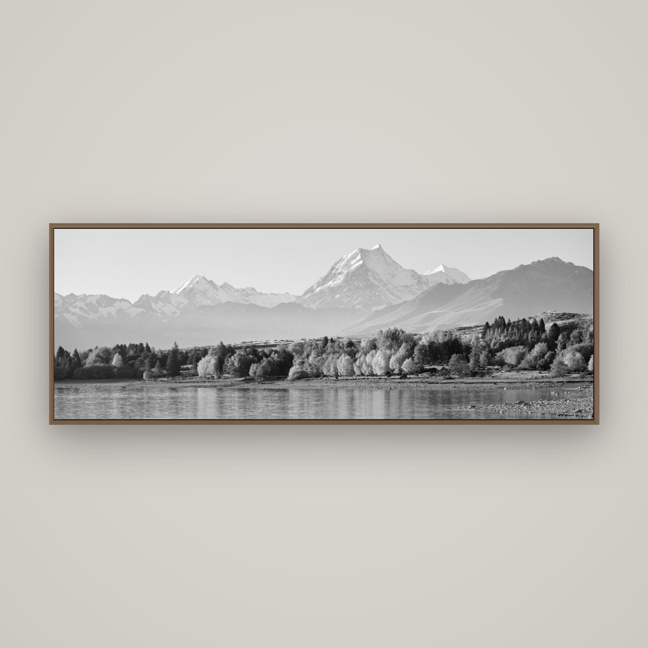 Above the Treeline, Mount Cook, Basel Walnut, 170×60 cm. New Zealand fine art wall art by Stephen Milner.