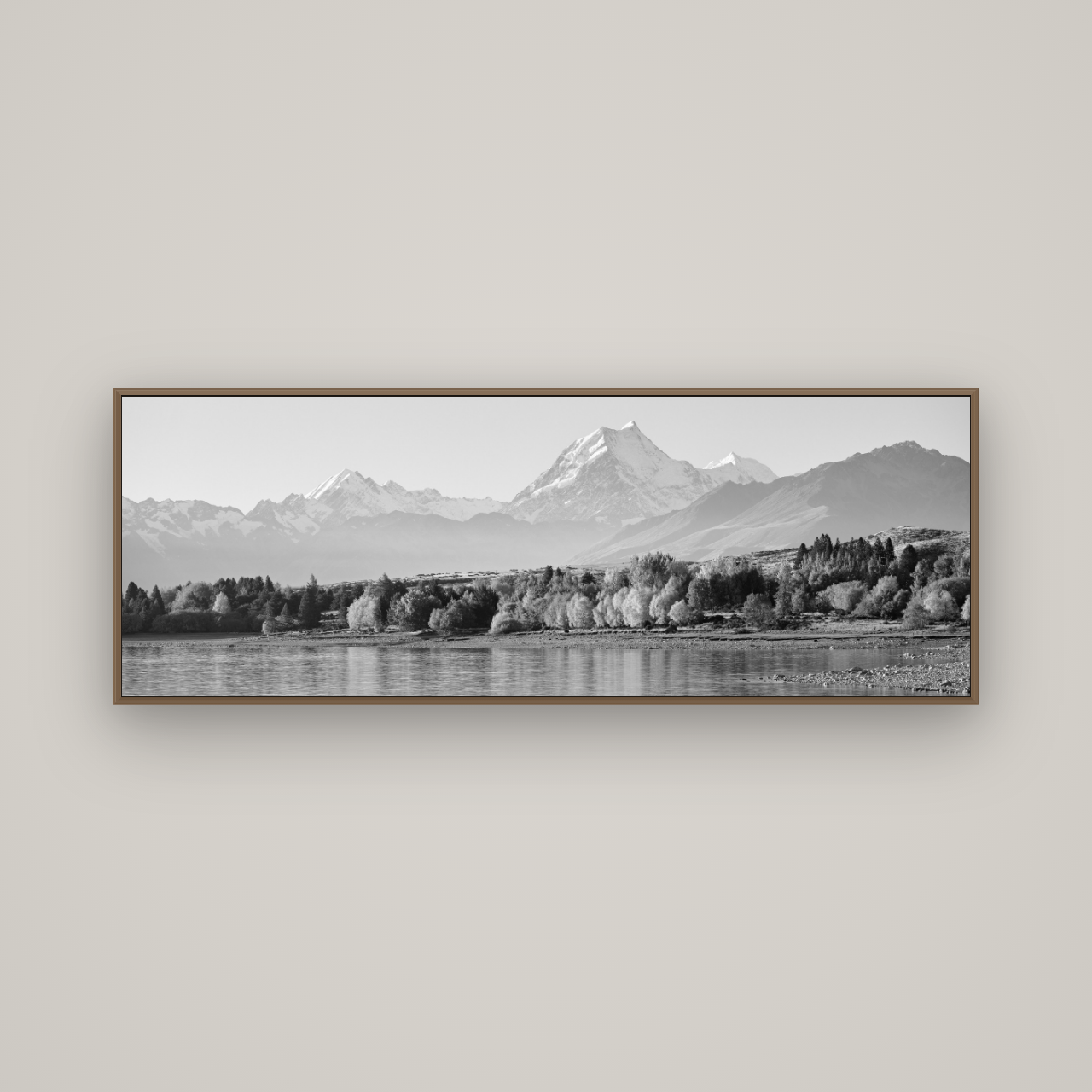 Above the Treeline, Mount Cook, Basel Walnut, 170×60 cm. New Zealand fine art wall art by Stephen Milner.