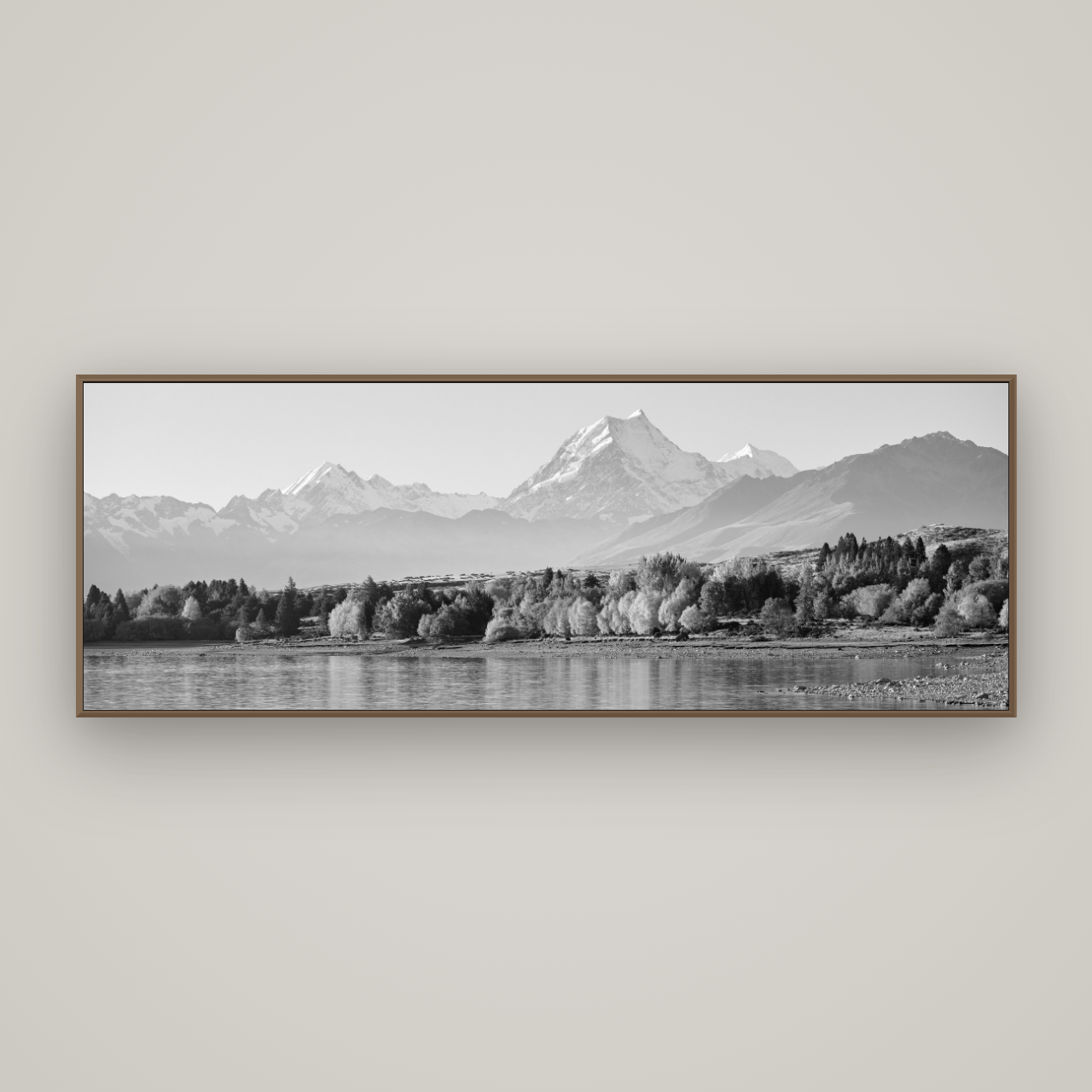 Above the Treeline, Mount Cook, Basel Walnut, 198×70 cm. New Zealand fine art wall art by Stephen Milner.