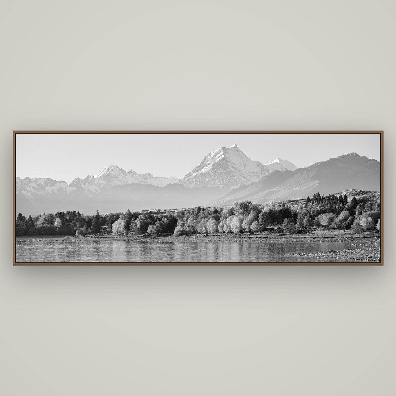 Above the Treeline, Mount Cook, Basel Walnut, 198×70 cm. New Zealand fine art wall art by Stephen Milner.