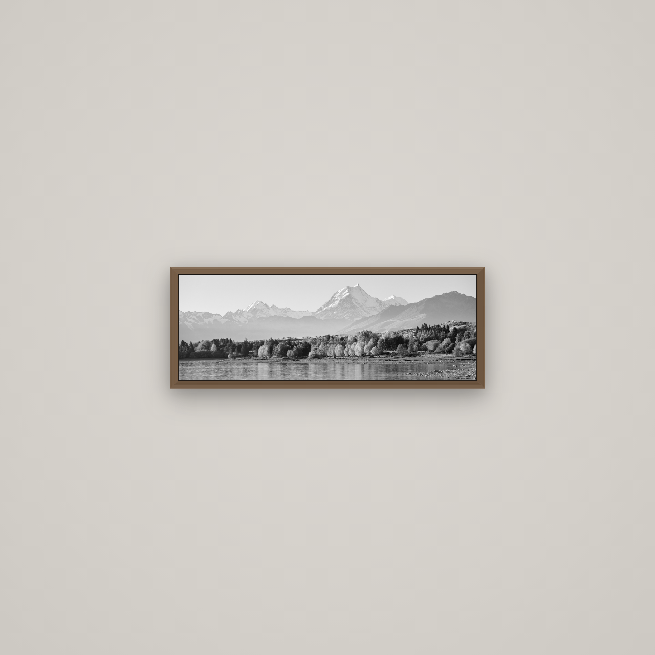Above the Treeline, Mount Cook, Basel Walnut, 57×20 cm. New Zealand fine art wall art by Stephen Milner.