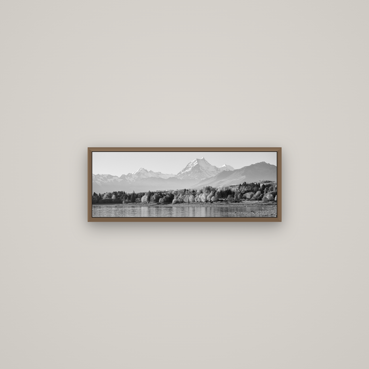 Above the Treeline, Mount Cook, Basel Walnut, 68×24 cm. New Zealand fine art wall art by Stephen Milner.