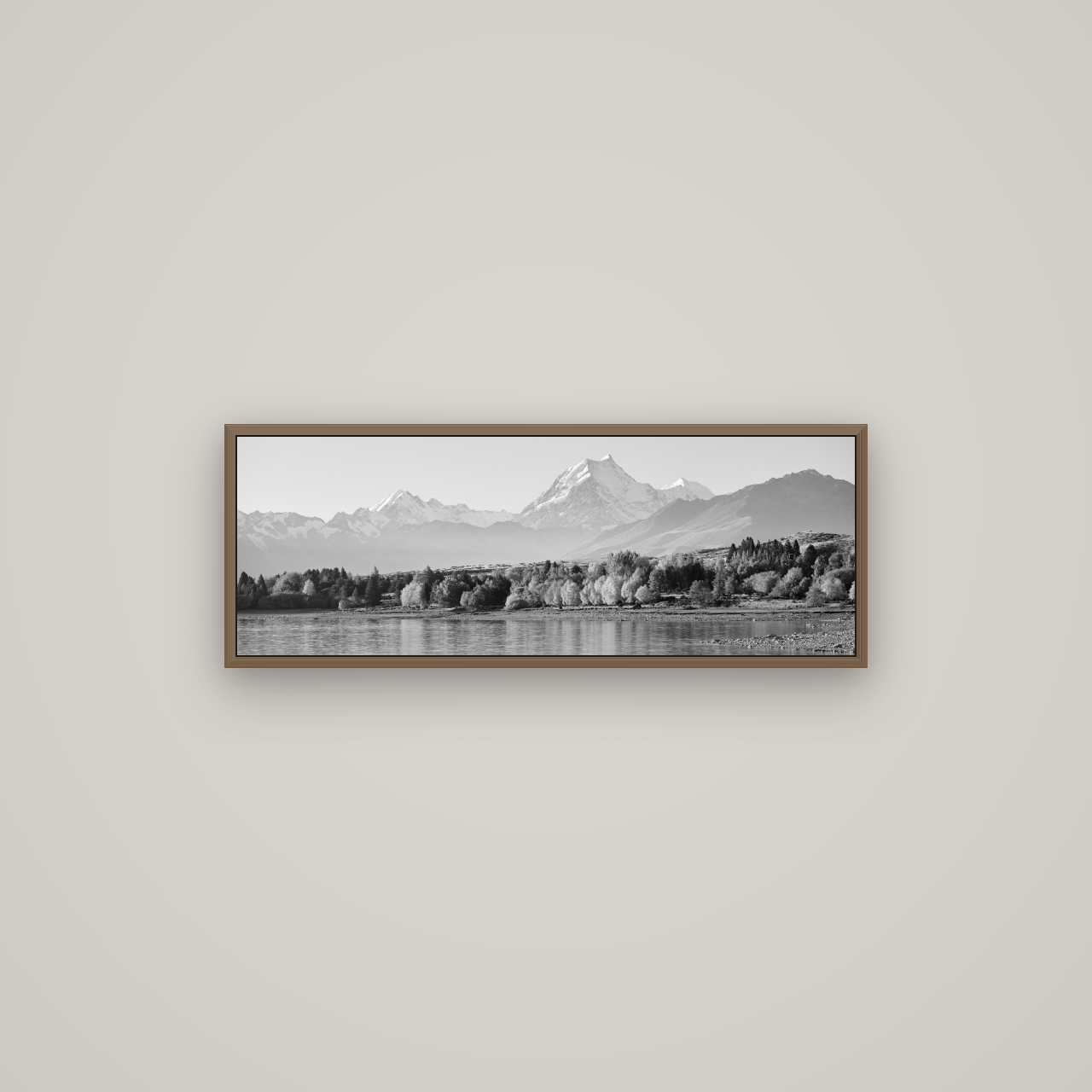 Above the Treeline, Mount Cook, Basel Walnut, 85×30 cm. New Zealand fine art wall art by Stephen Milner.