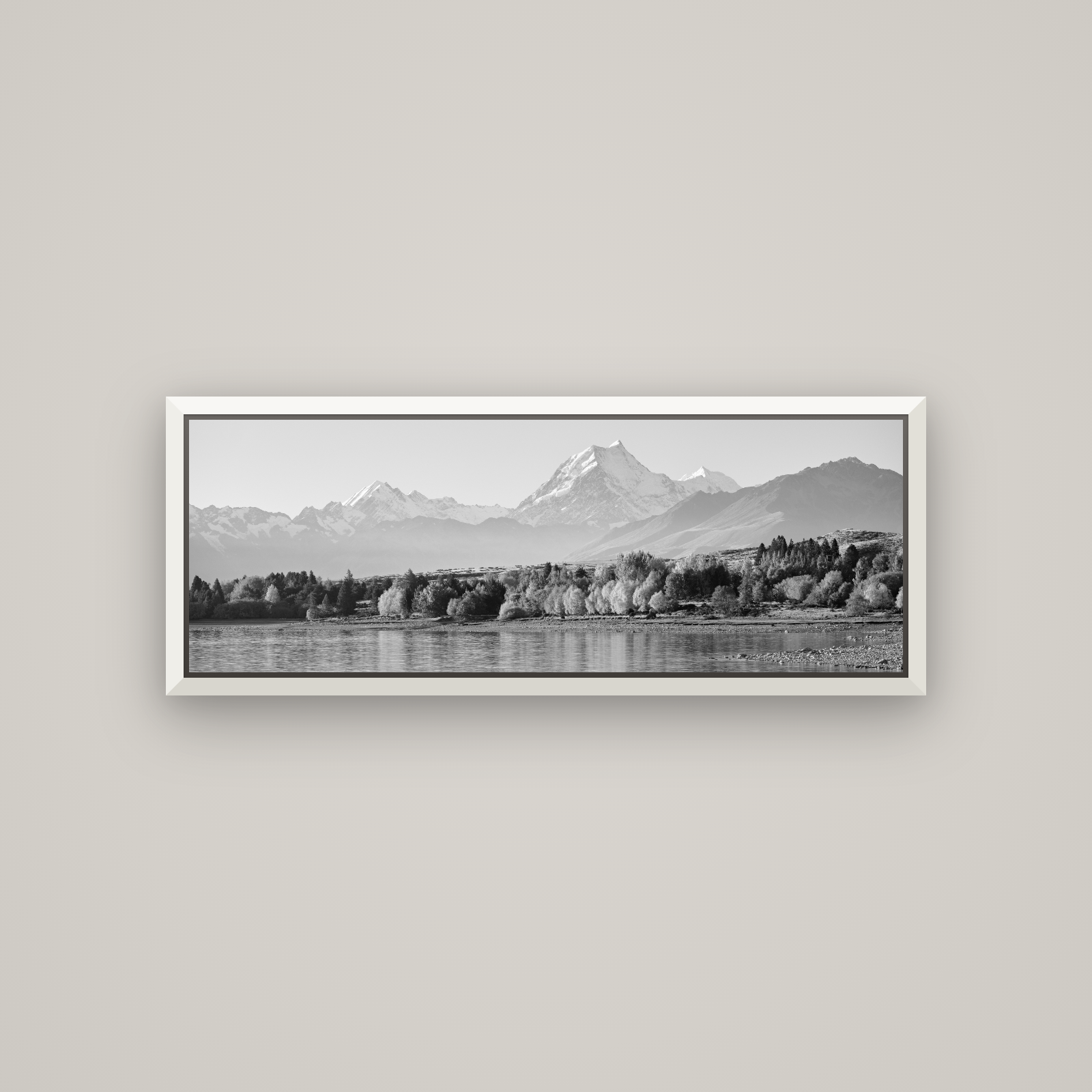 Above the Treeline, Mount Cook — Basel White, 113×40 cm. New Zealand fine art wall art by Stephen Milner.