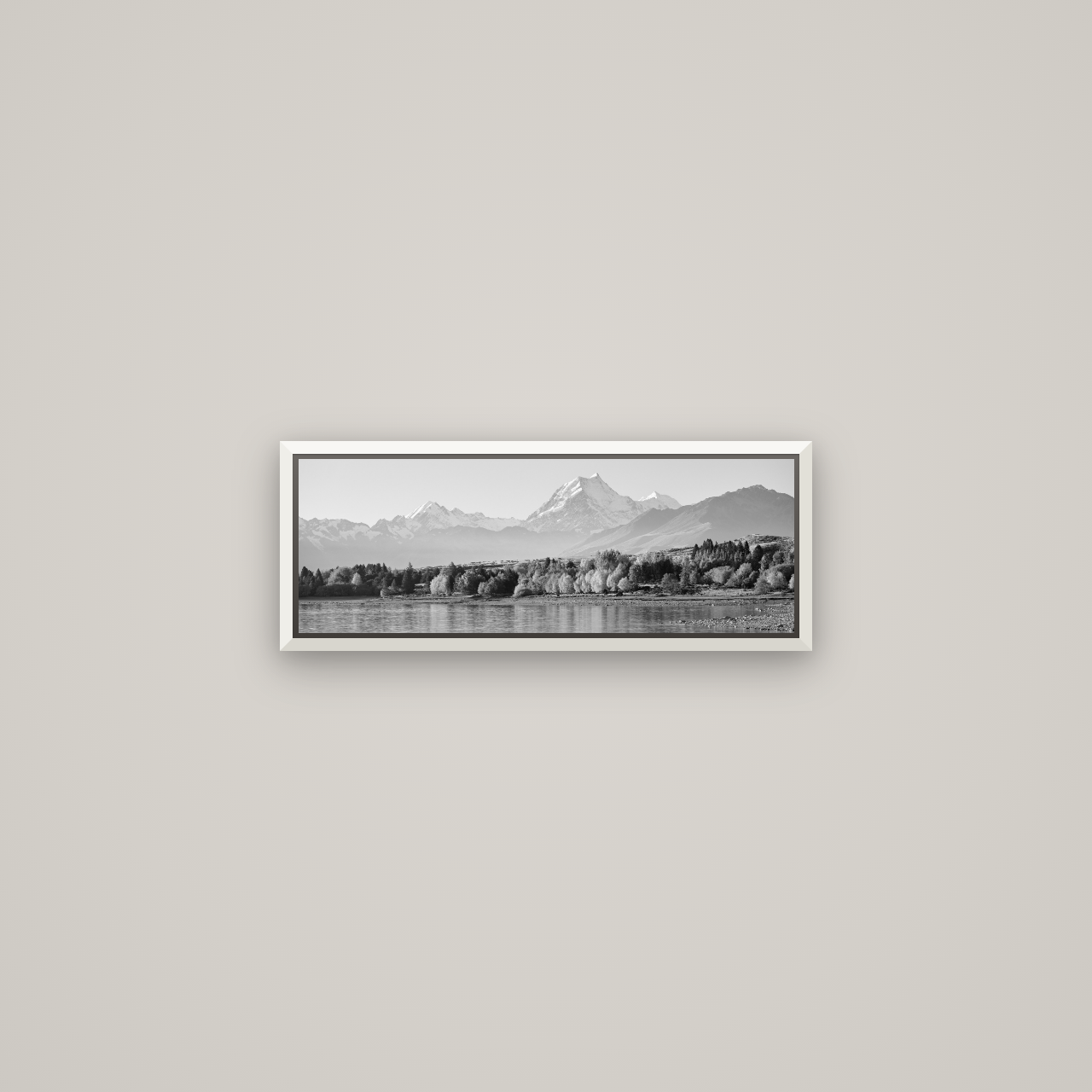 Above the Treeline, Mount Cook — Basel White, 57×20 cm. New Zealand fine art wall art by Stephen Milner.