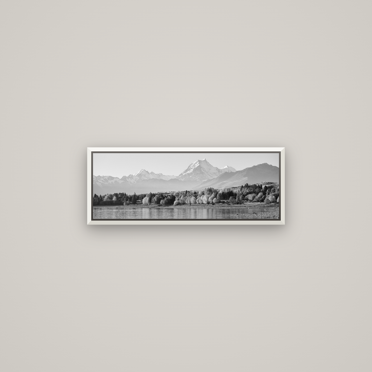 Above the Treeline, Mount Cook — Basel White, 68×24 cm. New Zealand fine art wall art by Stephen Milner.