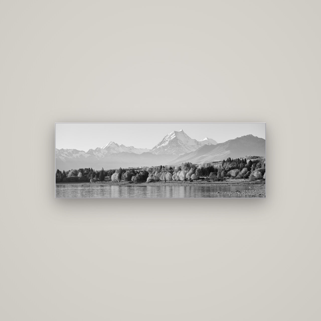 Above the Treeline, Mount Cook — Slimline Silver, 113×40 cm. New Zealand fine art wall art by Stephen Milner.