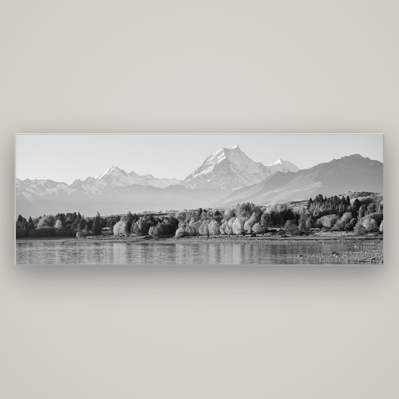 Above the Treeline, Mount Cook — Slimline Silver, 198×70 cm. New Zealand fine art wall art by Stephen Milner.