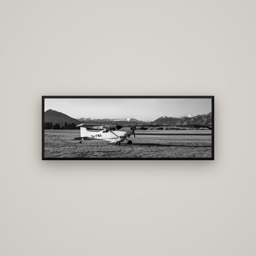 Adventure's Prelude, Sunset at Mount Aspiring — Basel Black, 113×40 cm. New Zealand fine art wall art by Stephen Milner.
