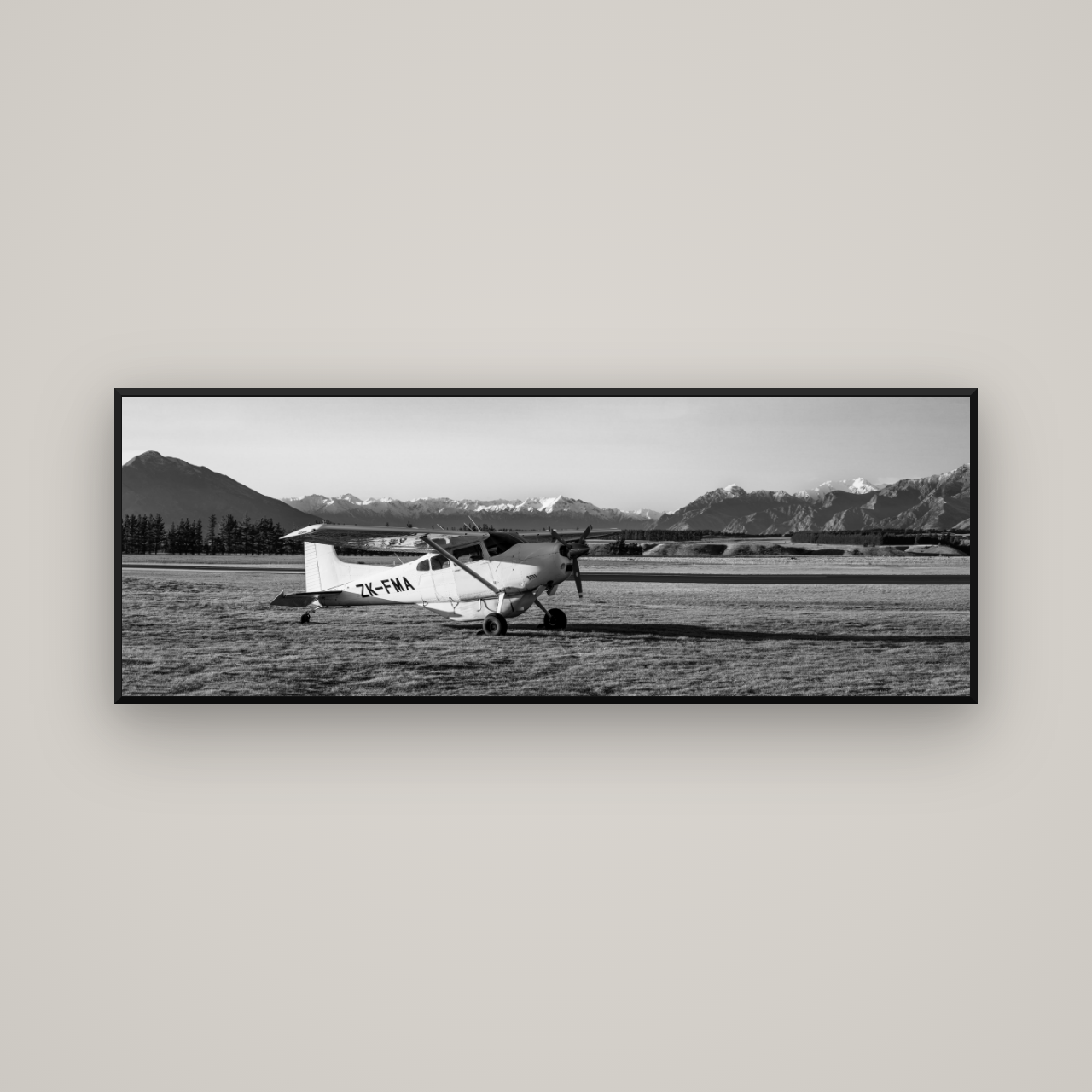 Adventure's Prelude, Sunset at Mount Aspiring — Basel Black Matte, 170×60 cm. New Zealand fine art wall art by Stephen Milner.