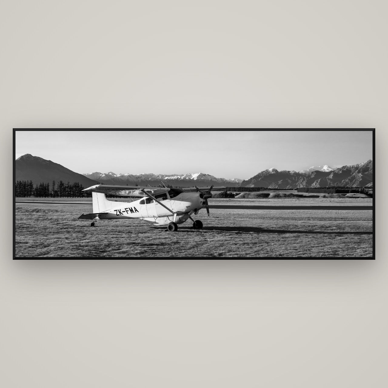 Adventure's Prelude, Sunset at Mount Aspiring — Basel Black, 198×70 cm. New Zealand fine art wall art by Stephen Milner.