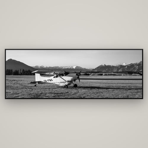 Adventure's Prelude, Sunset at Mount Aspiring — Basel Black, 198×70 cm. New Zealand fine art wall art by Stephen Milner.